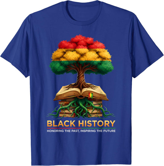 Honoring Past Inspiring Future Men Women Black History Month T-Shirt - T-Shirt | Royal