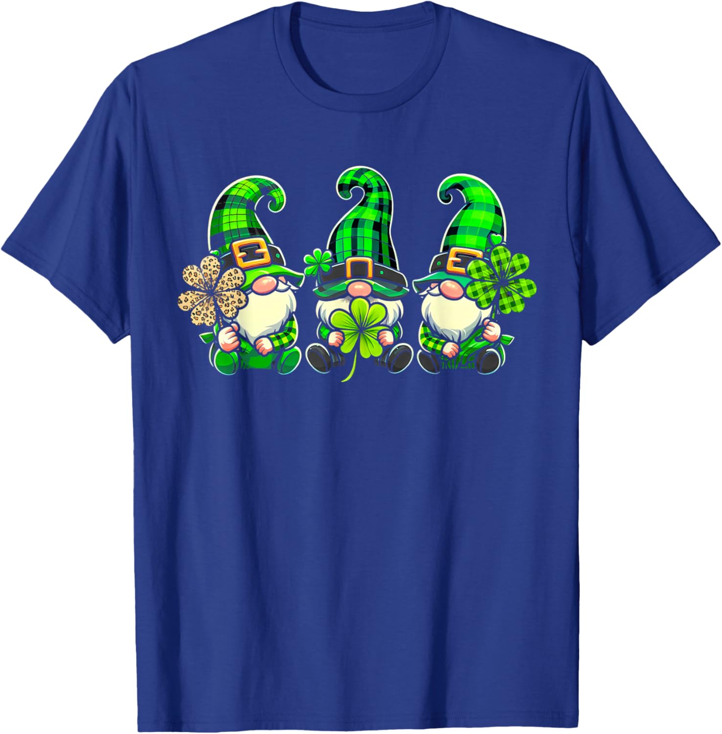 St Patricks Day Gnomes Shamrock Saint Pattys Girls Women T-Shirt - T-Shirt | Royal