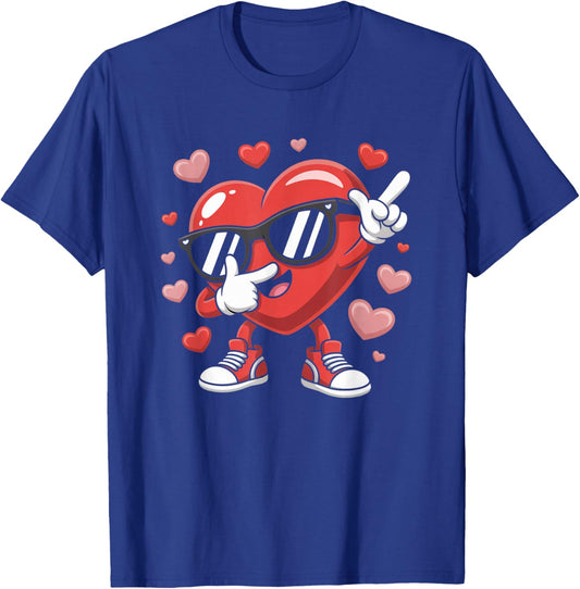Smile Heart Character Valentine Vibe Funny Love Mood Outfit T-Shirt - T-Shirt | Royal