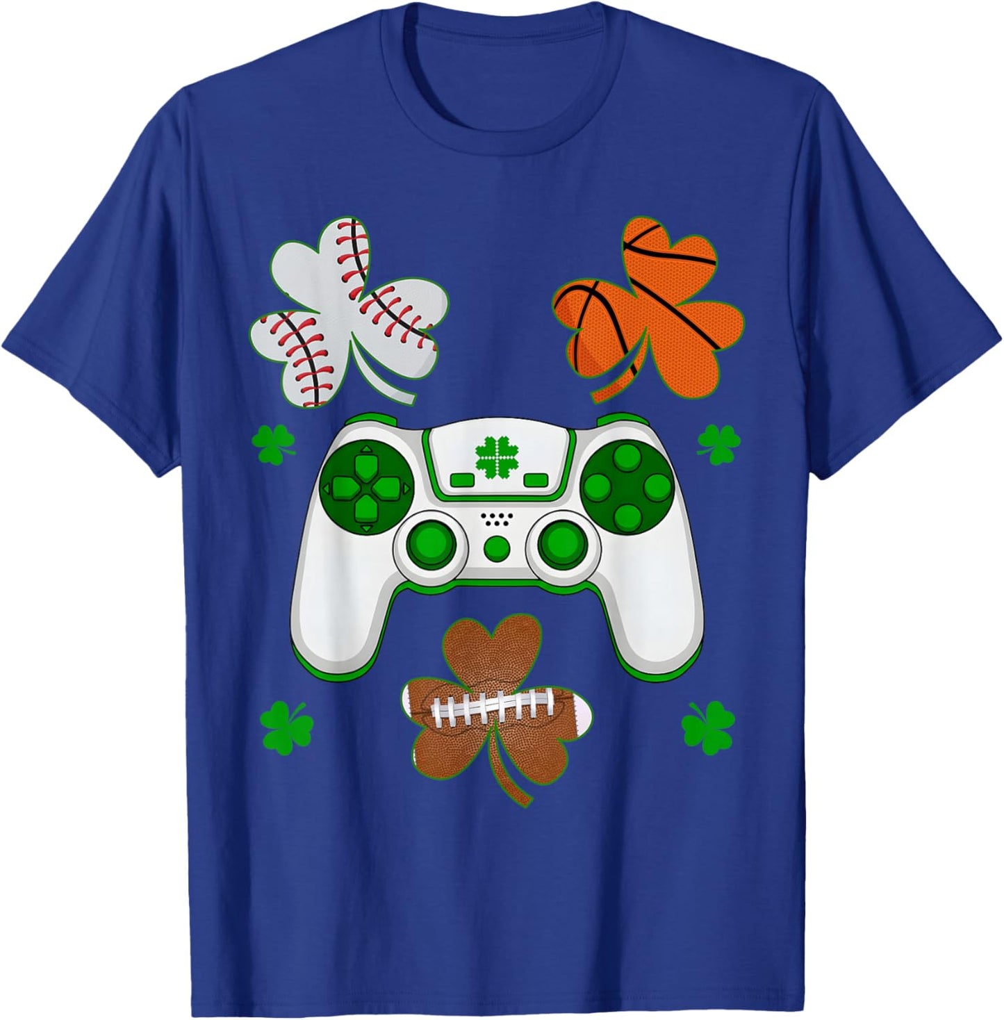 Funny Gaming Baseball Football Basketball St Patricks Boy T-Shirt - T-Shirt | Royal