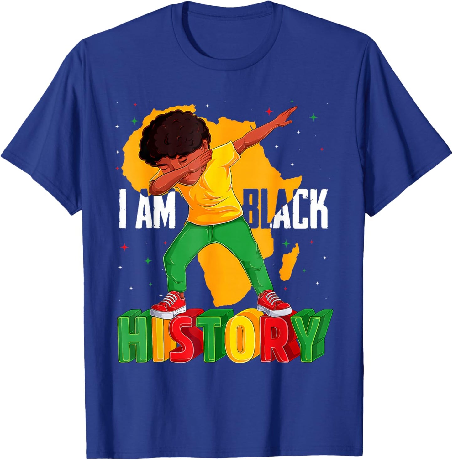 I Am Black History Kids Boys Men Black History Month T-Shirt - T-Shirt | Royal