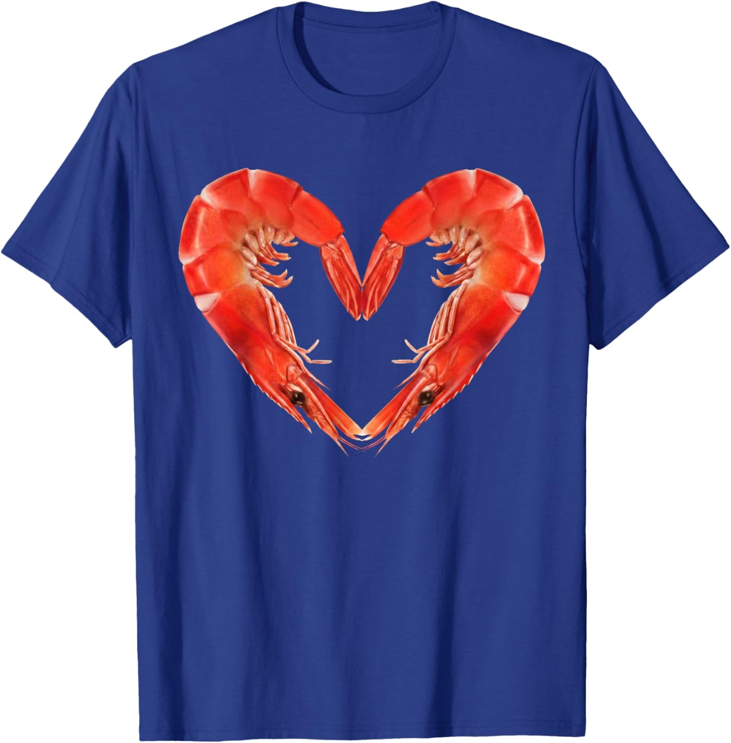 Funny Valentines Day Shrimp Heart Men Women T-Shirt - T-Shirt | Royal