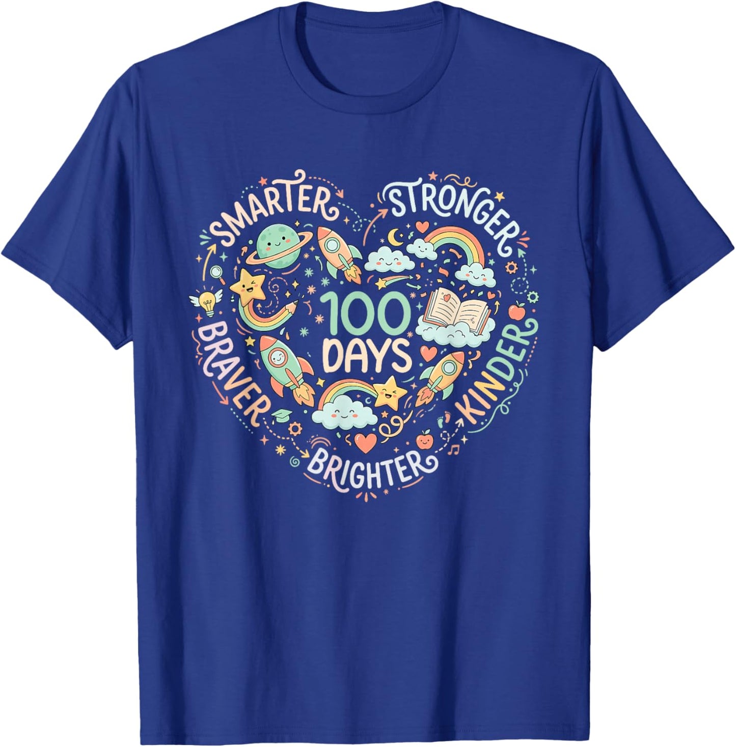 Happy 100 Days of School 100th Day of School Kids Boys Girls T-Shirt - T-Shirt | Royal