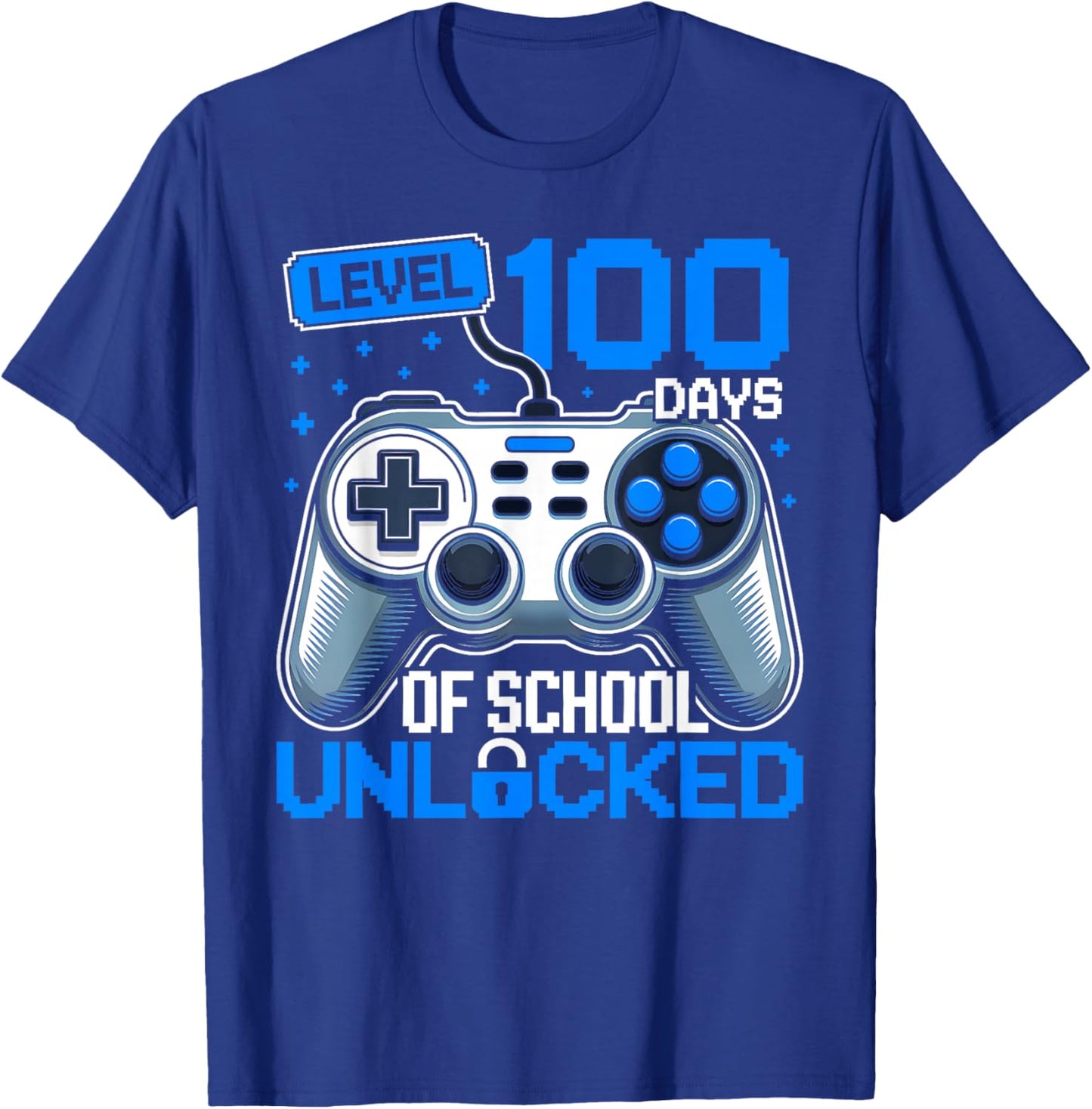 100 Days of School Video Game Gamer Boys 100th Day of School T-Shirt - T-Shirt | Royal