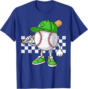 Boys St Patricks Day Baseball Player Pitcher Coach Kids T-Shirt - T-Shirt | Royal
