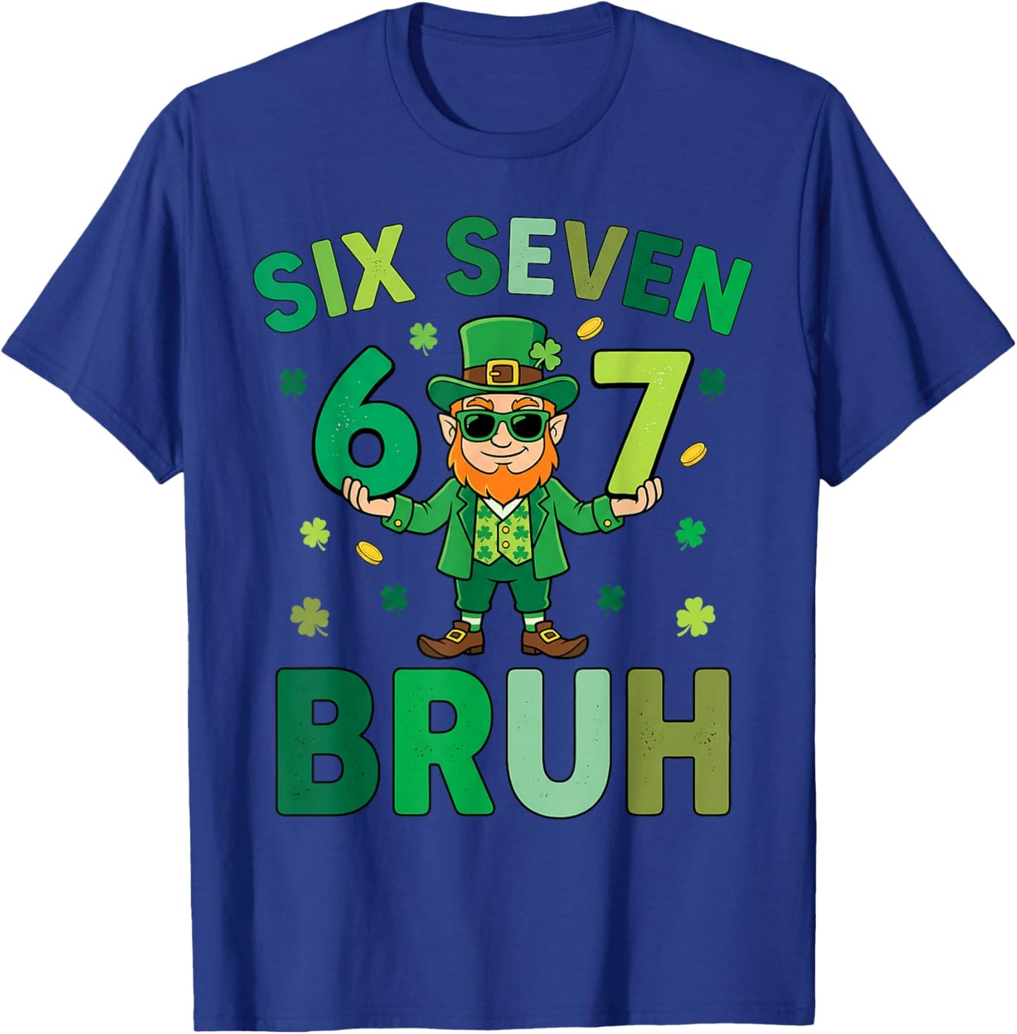 Six Seven Bruh Leprechaun 67 Meme St Patrick's Day Kids Boys T-Shirt - T-Shirt | Royal