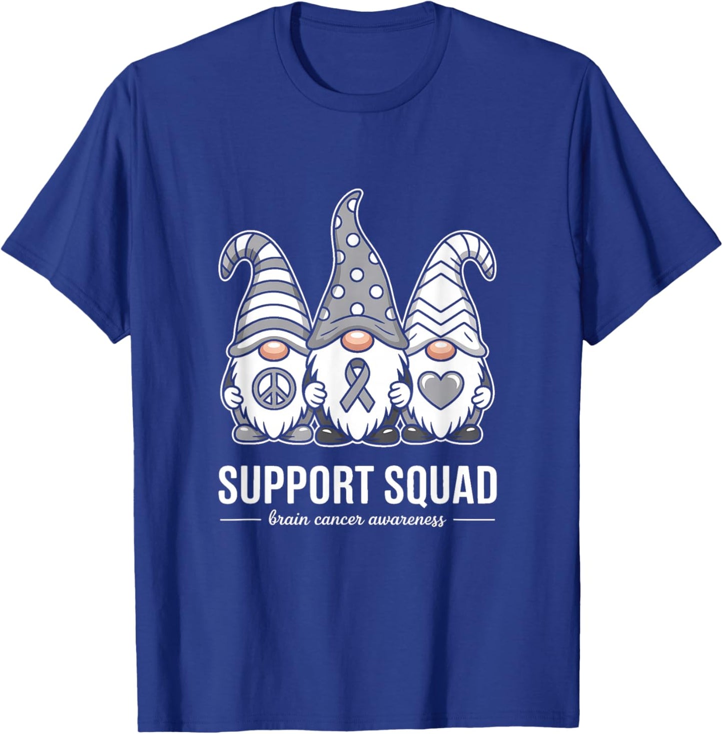 Support Squad Brain Cancer Ribbon T-Shirt - T-Shirt | Royal