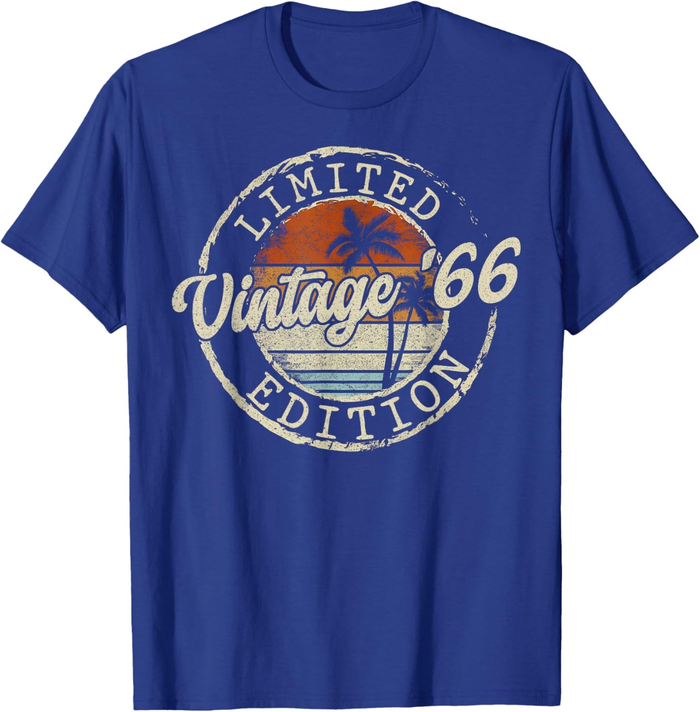 60th Birthday Vintage 1966 Limited Edition 60 Year Old Men T-Shirt - T-Shirt | Royal