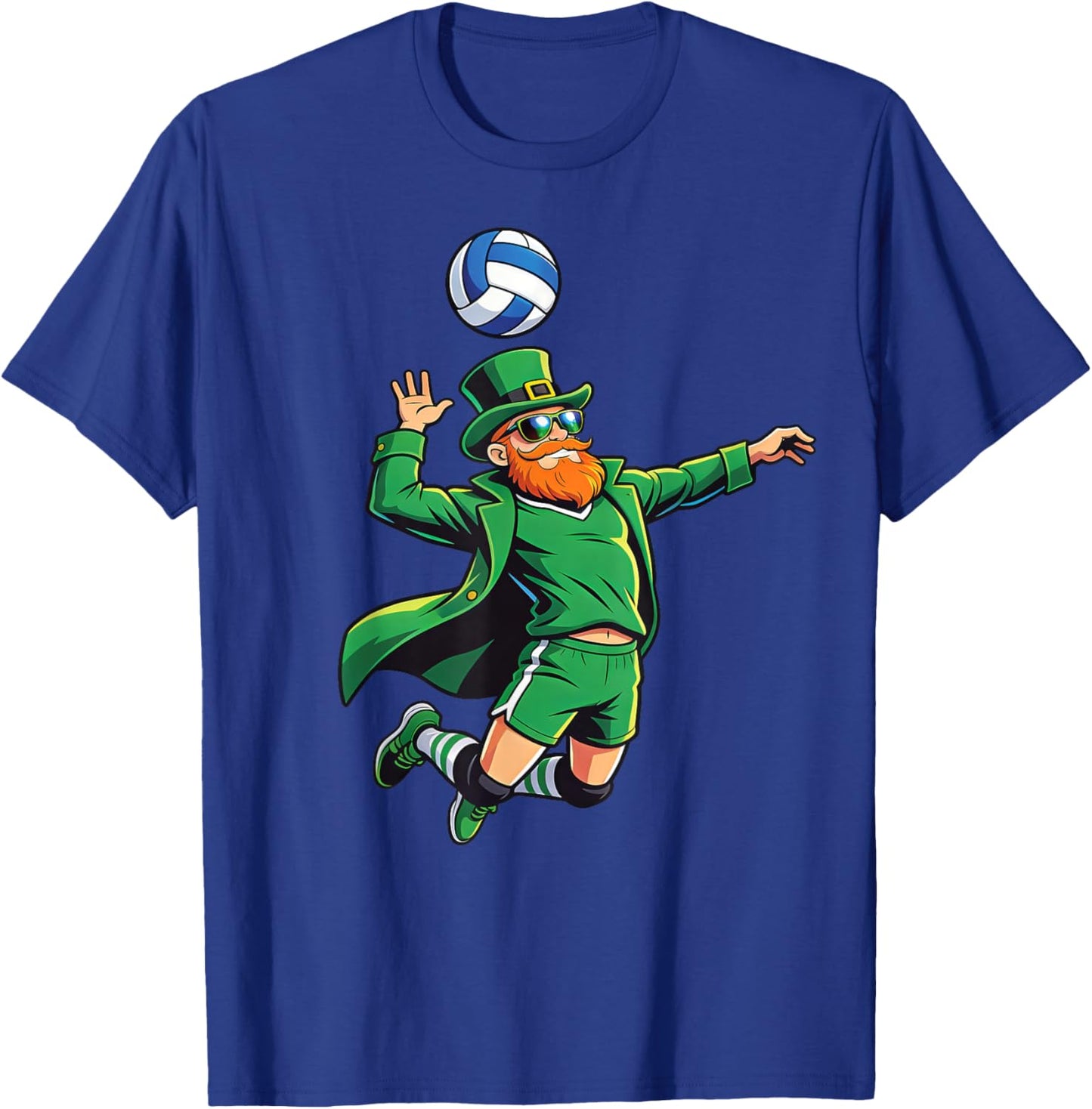 Leprechaun Playing Volleyball St Patricks Day Sport Men Boys T-Shirt - T-Shirt | Royal