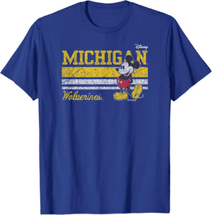 Michigan Wolverines Mickey Mouse Vintage Navy T-Shirt - T-Shirt | Royal