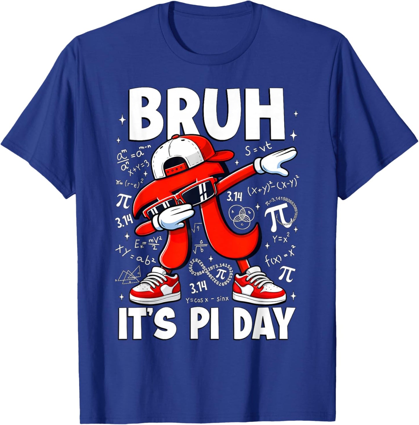Bruh It's Pi Day Pi Symbol Dabbing Pi Math Teacher Boys Kids T-Shirt - T-Shirt | Royal