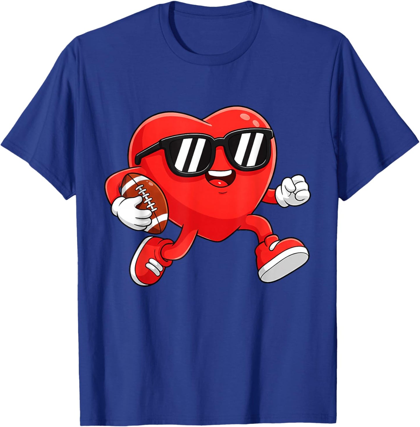 Boy Valentines Day Heart American Football Boys Men Kids T-Shirt - T-Shirt | Royal