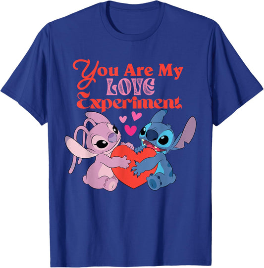 Disney Stitch & Angel Valentine You are My Love Experiment T-Shirt - T-Shirt | Royal