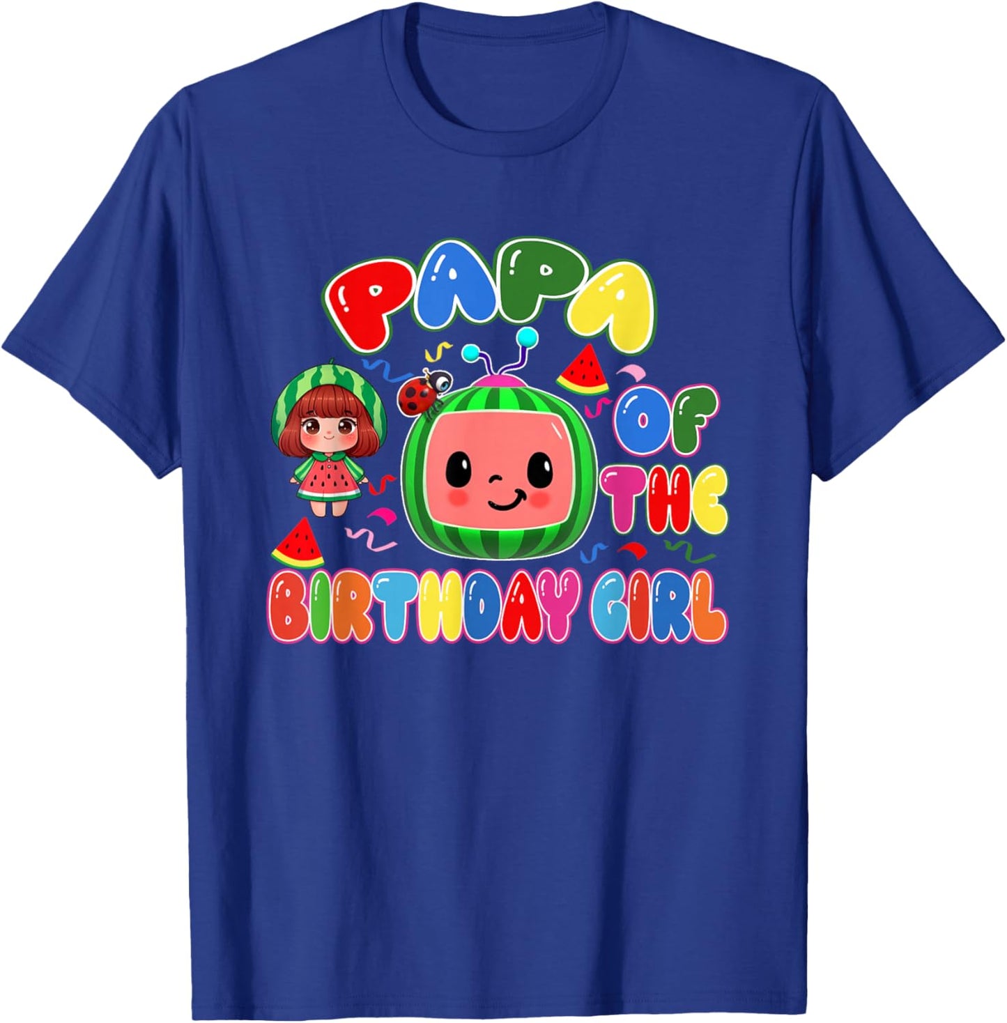 Papa of The Birthday Girl Melon Family Matching Funny T-Shirt - T-Shirt | Royal