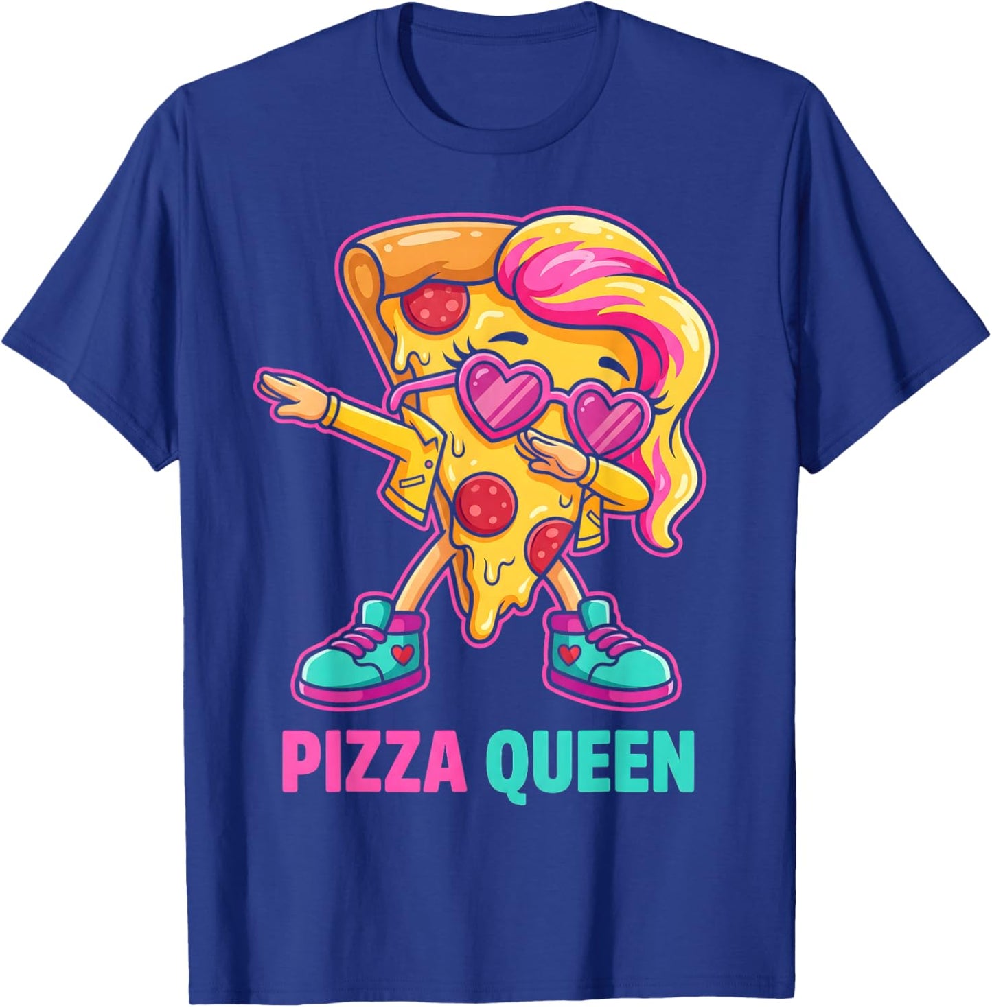 Cute Dabbing Pizza Slice for Girls Pizza Queen Fast Food T-Shirt - T-Shirt | Royal