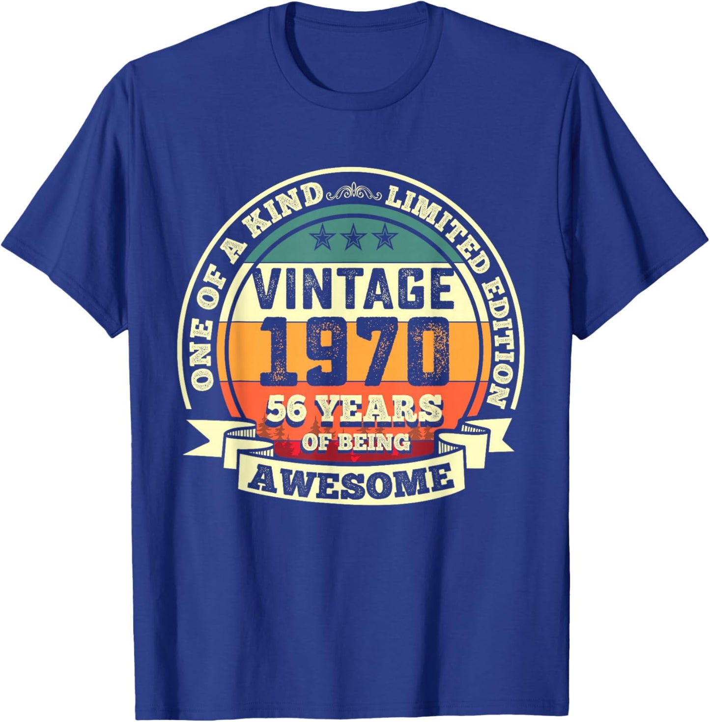 56th Birthday Gift 56 Years of Being Awesome 56 Years Old T-Shirt - T-Shirt | Royal