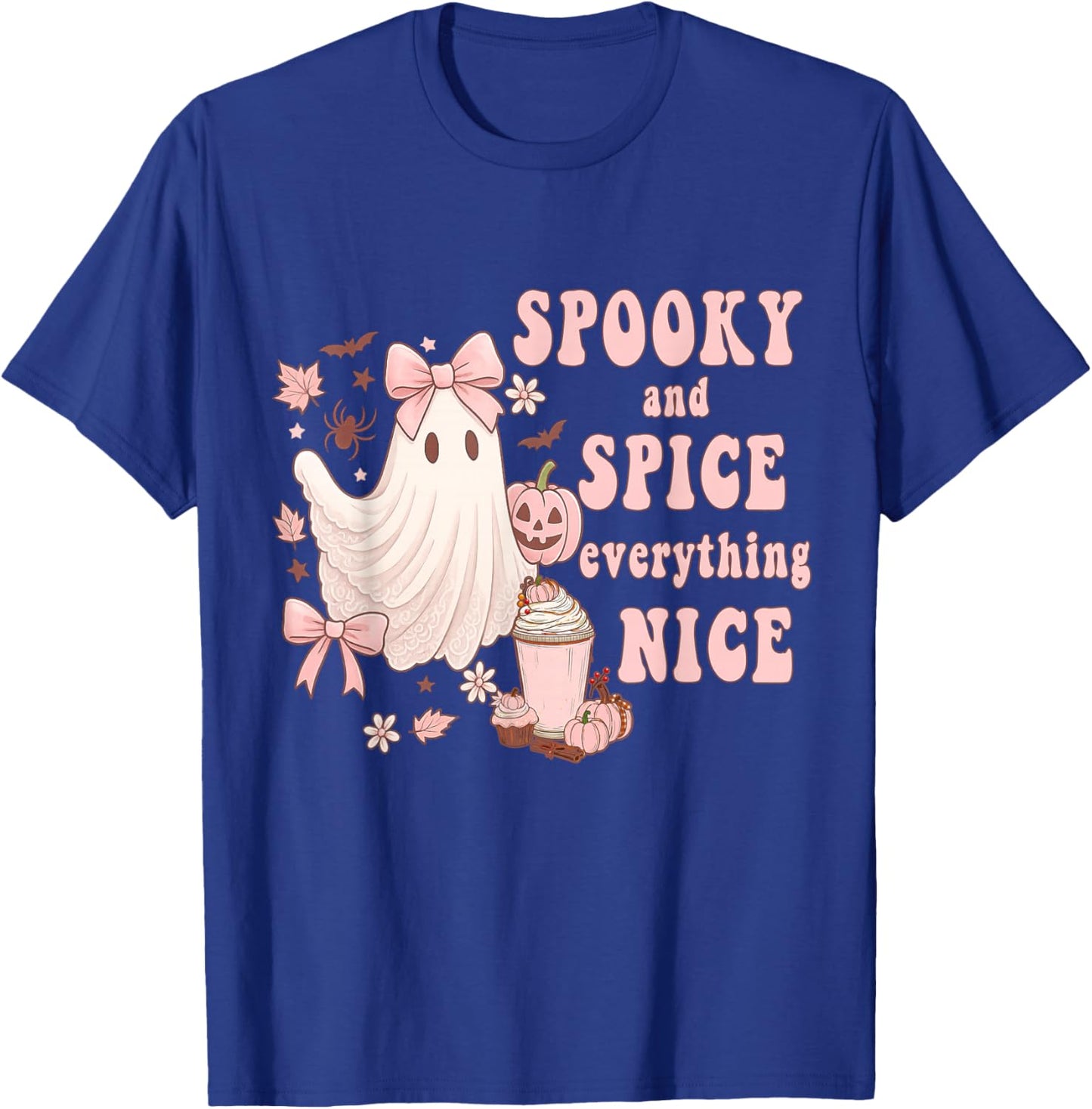 Spooky and Spice Everything Nice Pink Ghost Halloween T-Shirt - T-Shirt | Royal