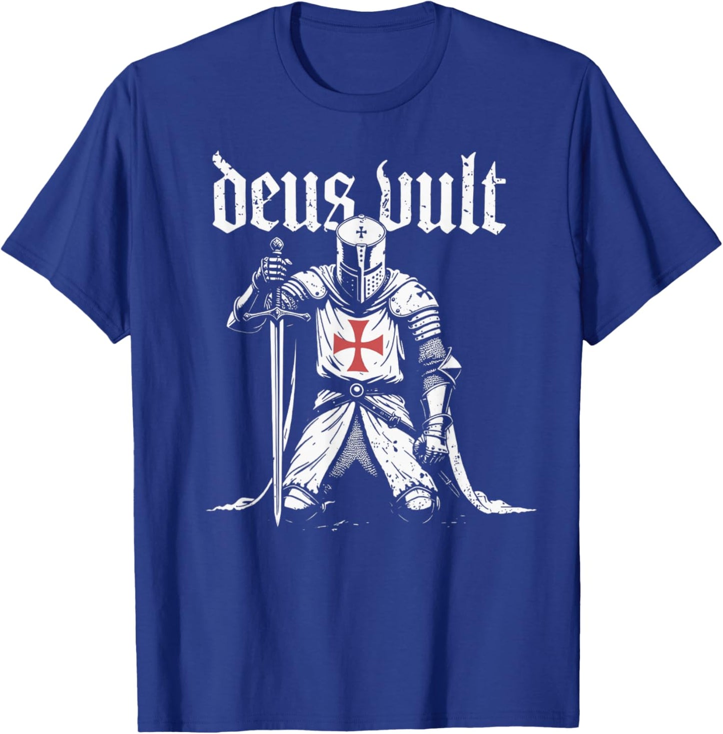 Vintage Medieval Crusade Deus Vult Christian Knight T-Shirt - T-Shirt | Royal