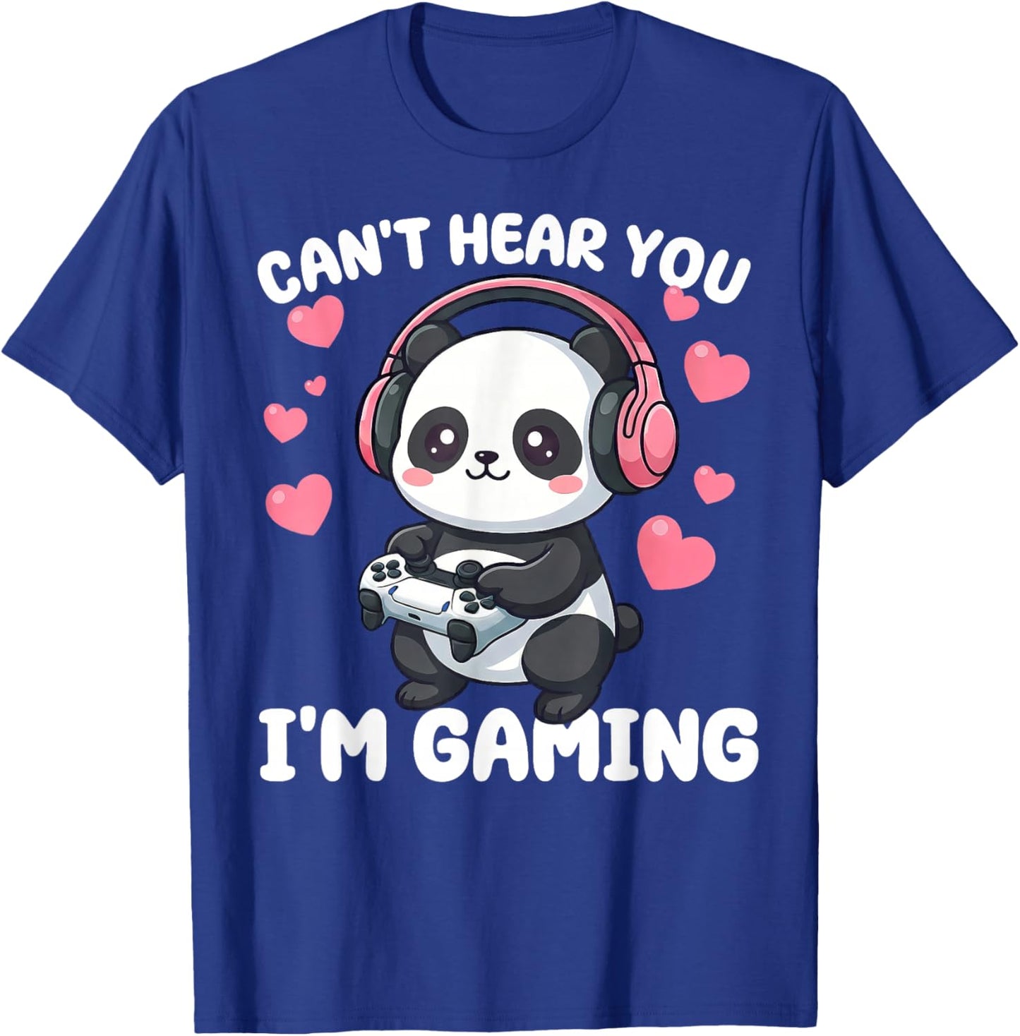 Kawaii Gamer Panda Art Graphic Men Boys Funny Video Gaming T-Shirt - T-Shirt | Royal