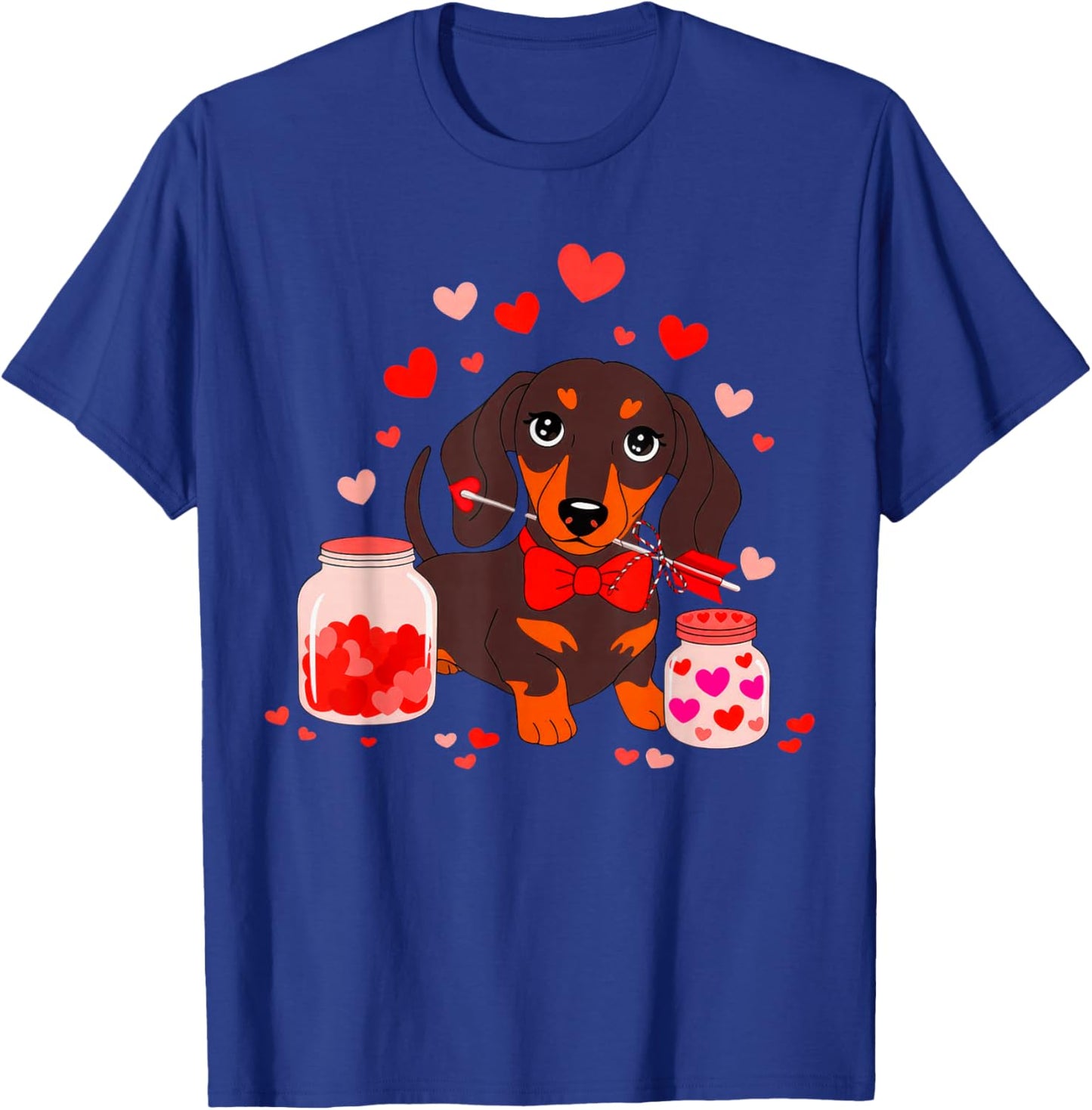 Dog Valentine Cute Dachshund Valentine's Day T-Shirt - T-Shirt | Royal