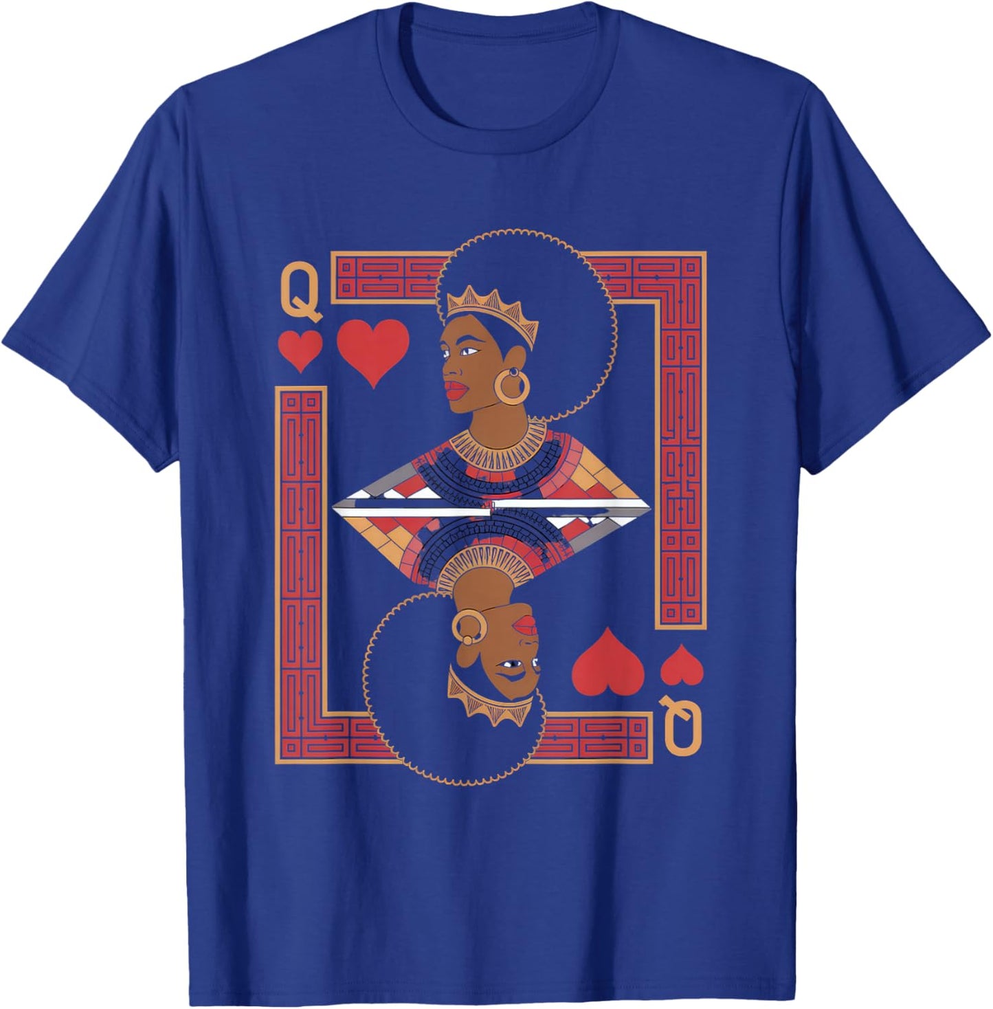 African Queen Card Melanin Black Pride BLM Juneteenth T-Shirt - T-Shirt | Royal