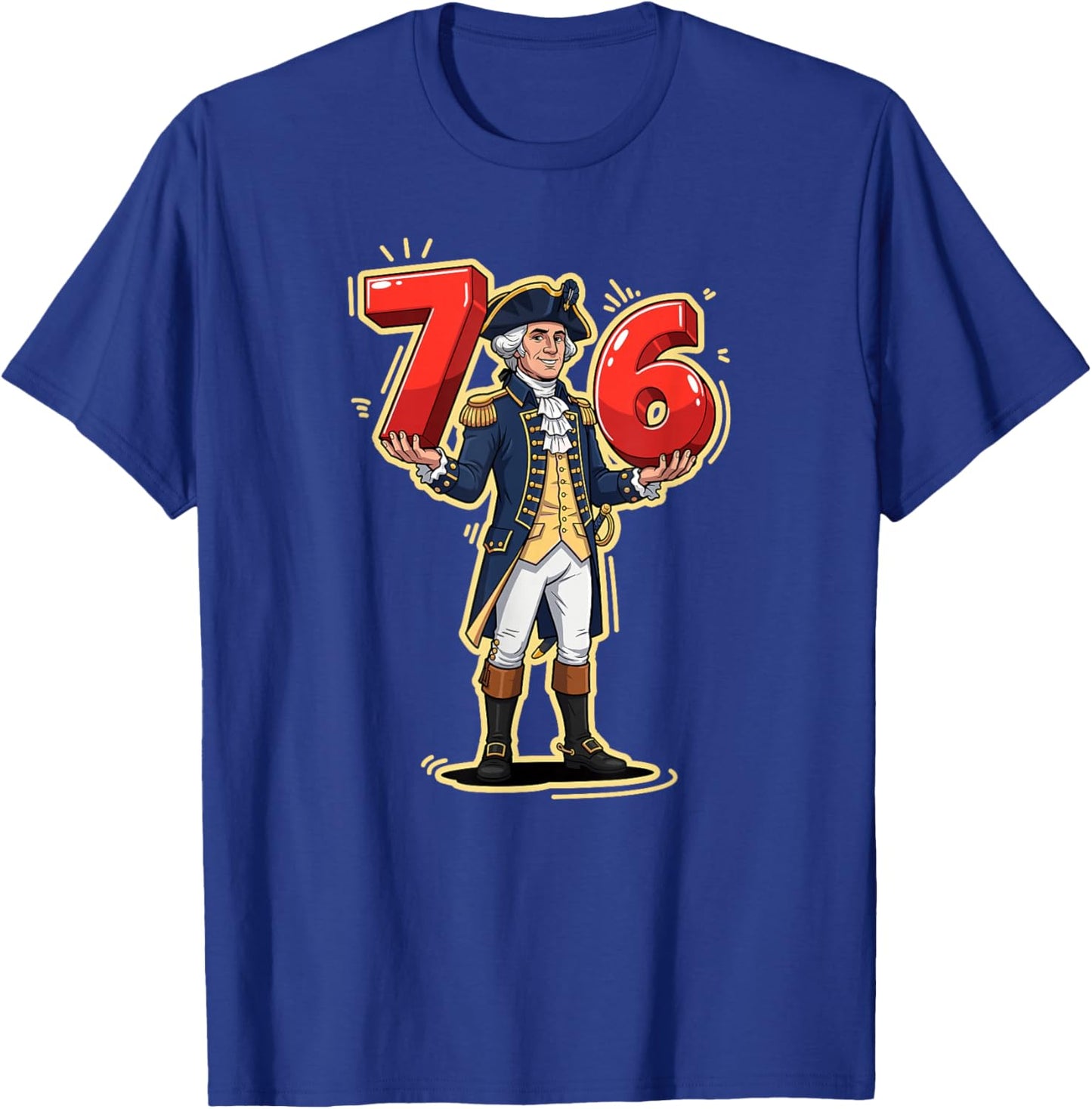 Funny George Washington Six Seven 6 7 Meme T-Shirt - T-Shirt | Royal