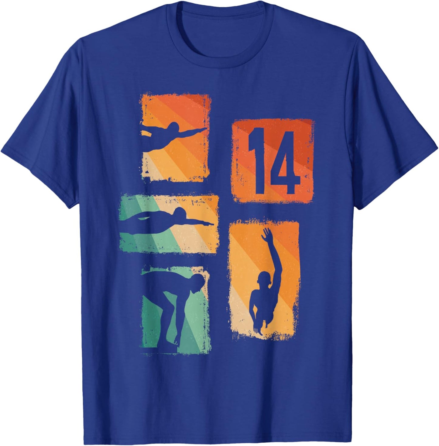 14th Birthday Swimmer Swimming 14 Year Old Boy T-Shirt - T-Shirt | Royal