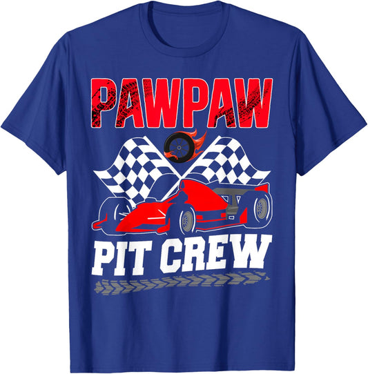 Pawpaw Pit Crew Racing Family Race Car Birthday Boy T-Shirt - T-Shirt | Royal