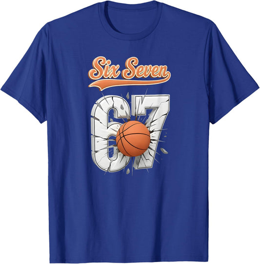Six Seven 67 Basketball Birthday Gifts for Boys Kids Youth T-Shirt - T-Shirt | Royal