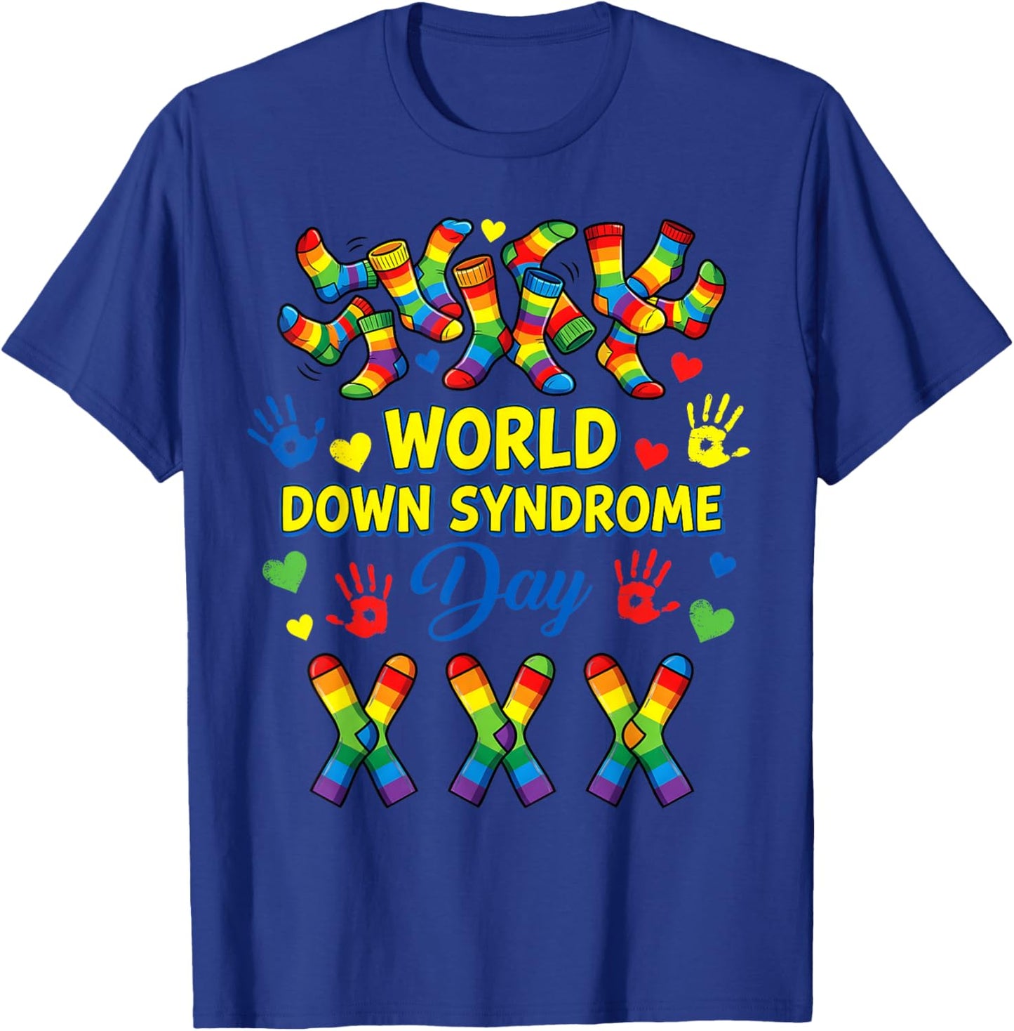 Rock Your Socks Support Awareness World Down Syndrome Day T-Shirt - T-Shirt | Royal