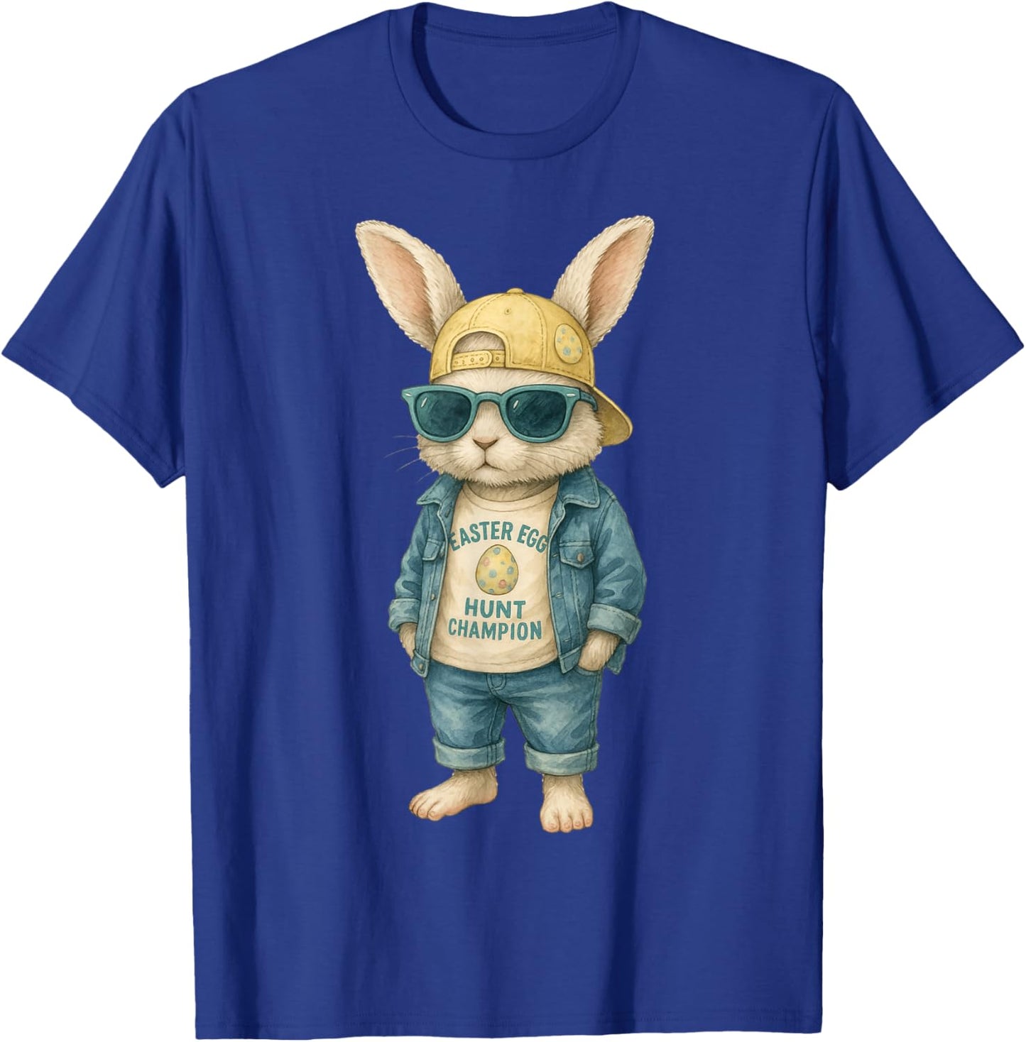 Cool Easter Bunny with Sunglasses for Boys Teens Men Boys T-Shirt - T-Shirt | Royal