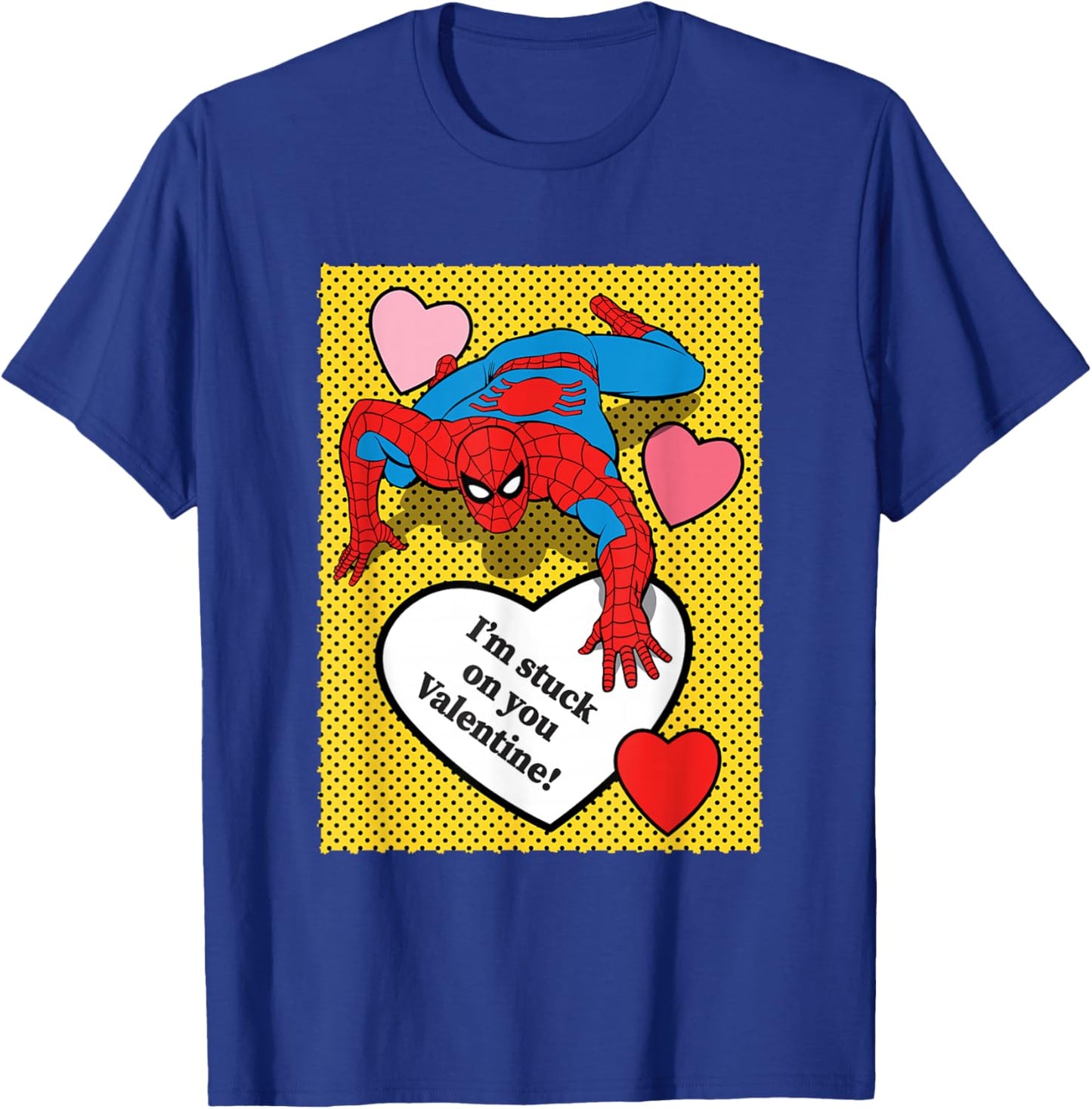 Marvel Comics Spider-Man Valentine Hearts Design T-Shirt - T-Shirt | Royal