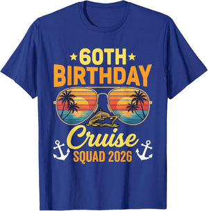 60th Birthday Cruise Squad 2026 T-Shirt - T-Shirt | Royal