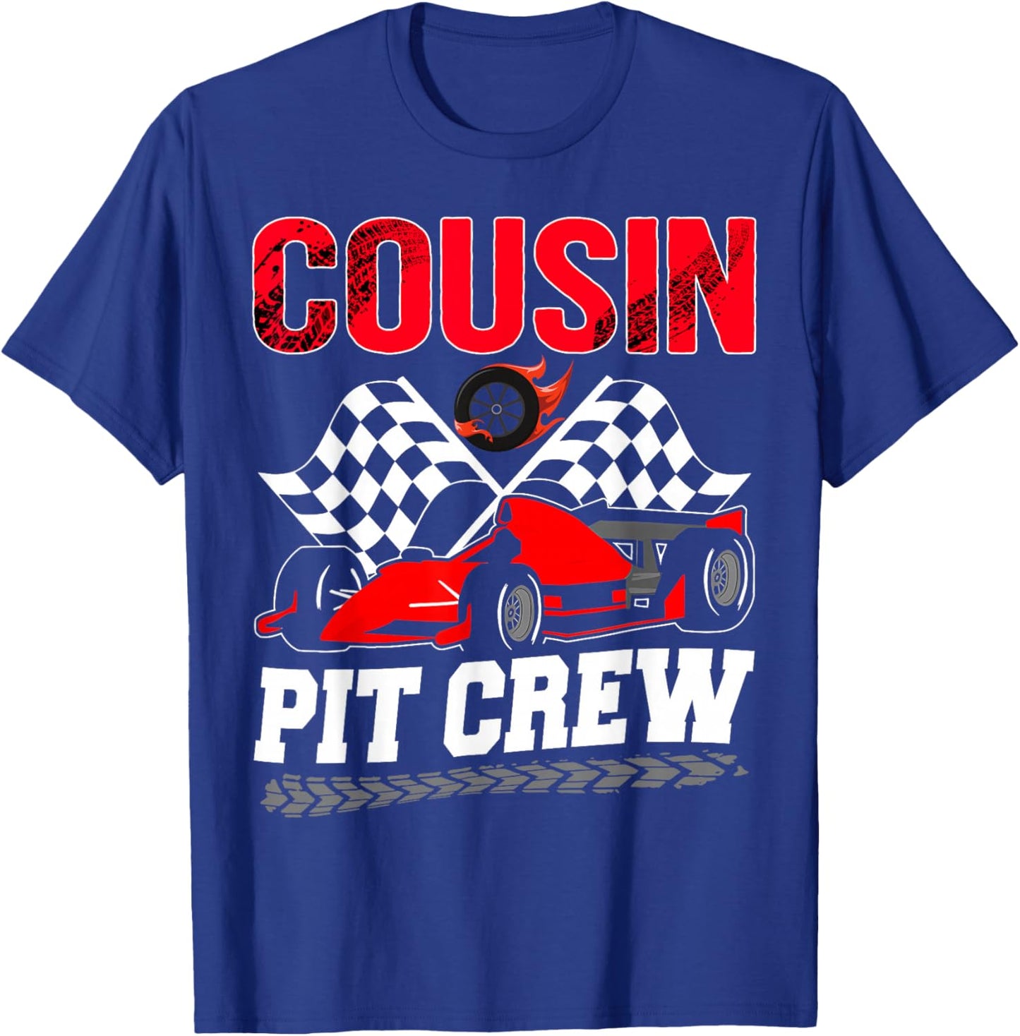 Cousin Pit Crew Racing Family Race Car Birthday Boy T-Shirt - T-Shirt | Royal