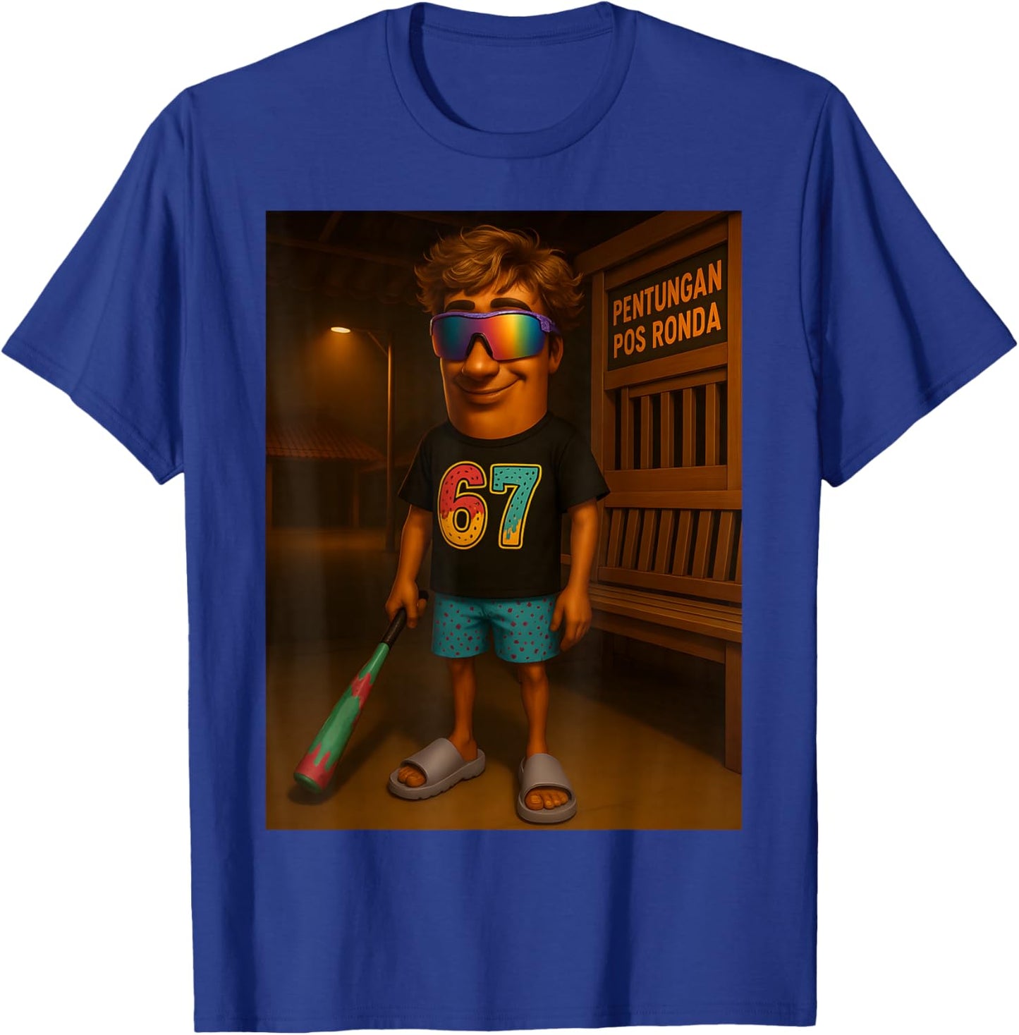 67 Ice Cream Drip Tung Tung Tung Sahur Brainrot Meme T-Shirt - T-Shirt | Royal