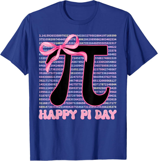 Happy Pi Day Girls Bow Math Pi Be Irrational Teacher Women T-Shirt - T-Shirt | Royal