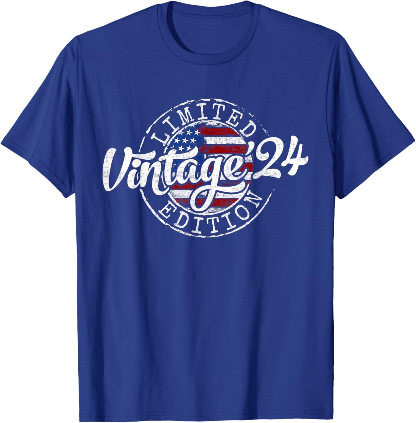 Vintage 2024 Stamp 2nd Birthday Gift Boy Girl 2 Year Old T-Shirt - T-Shirt | Royal
