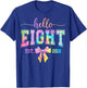 Hello Eight EST 2018 8th Birthday Coquette 8 Year Old Girl T-Shirt - T-Shirt | Royal