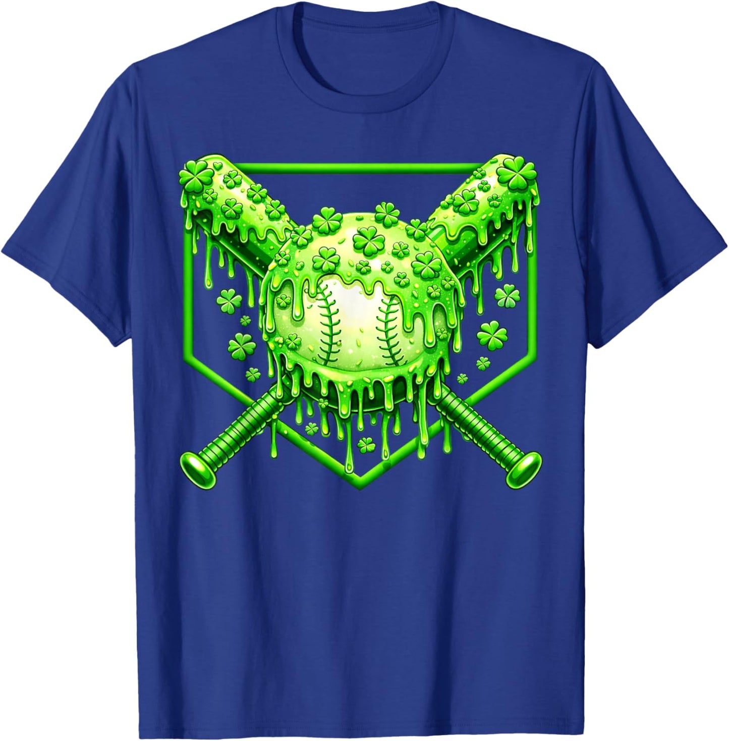 Dripping Drip Baseball Shamrock St Patricks Boy Kid T-Shirt - T-Shirt | Royal