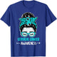 Cervical Cancer Awareness Messy Bun Ribbon Teal T-Shirt - T-Shirt | Royal