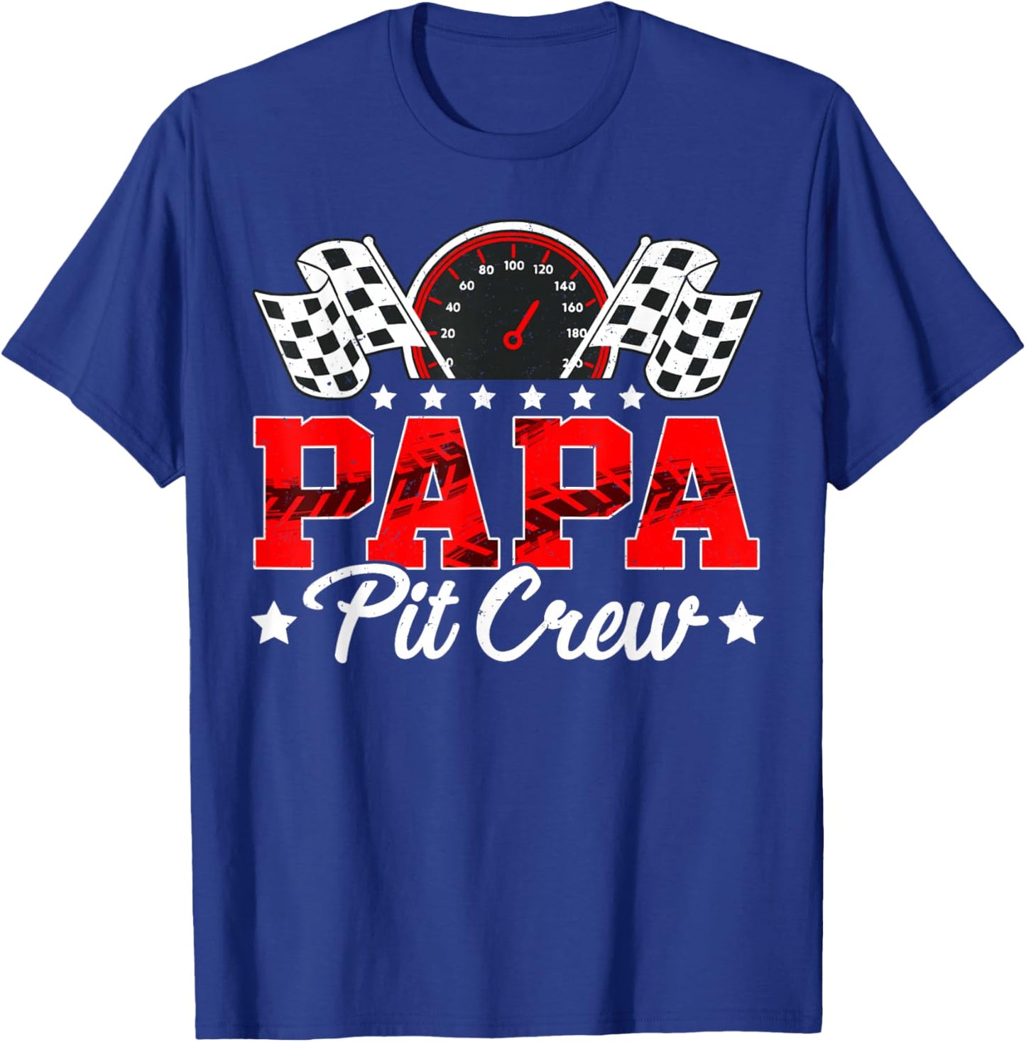 Race Car Birthday Party Matching Family Papa Pit Crew T-Shirt - T-Shirt | Royal