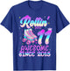 Rolling Into 11 Year Old 11th Birthday Girl Roller Skating T-Shirt - T-Shirt | Royal