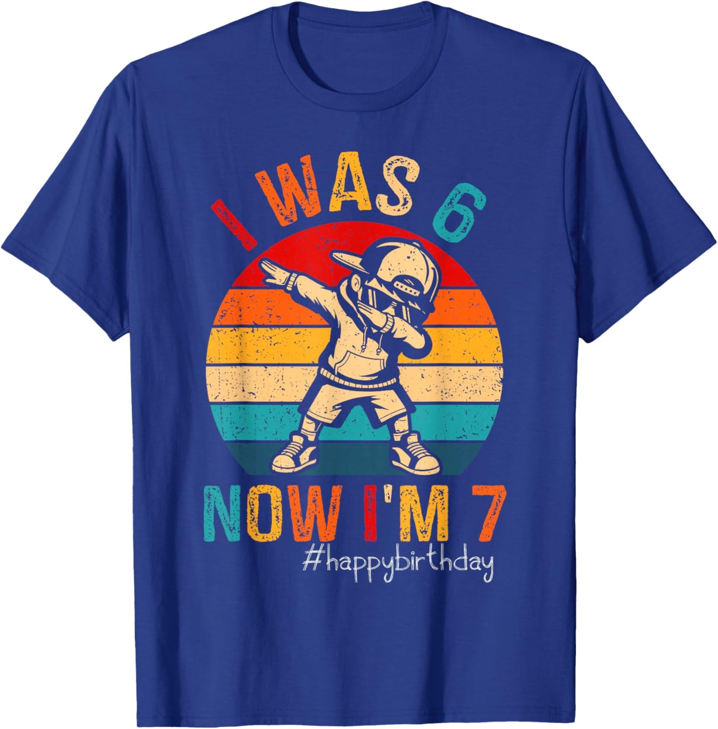 I was 6 Now I'm 7 Year Old 7th Birthday 67 Dabbing Boys Kids T-Shirt - T-Shirt | Royal