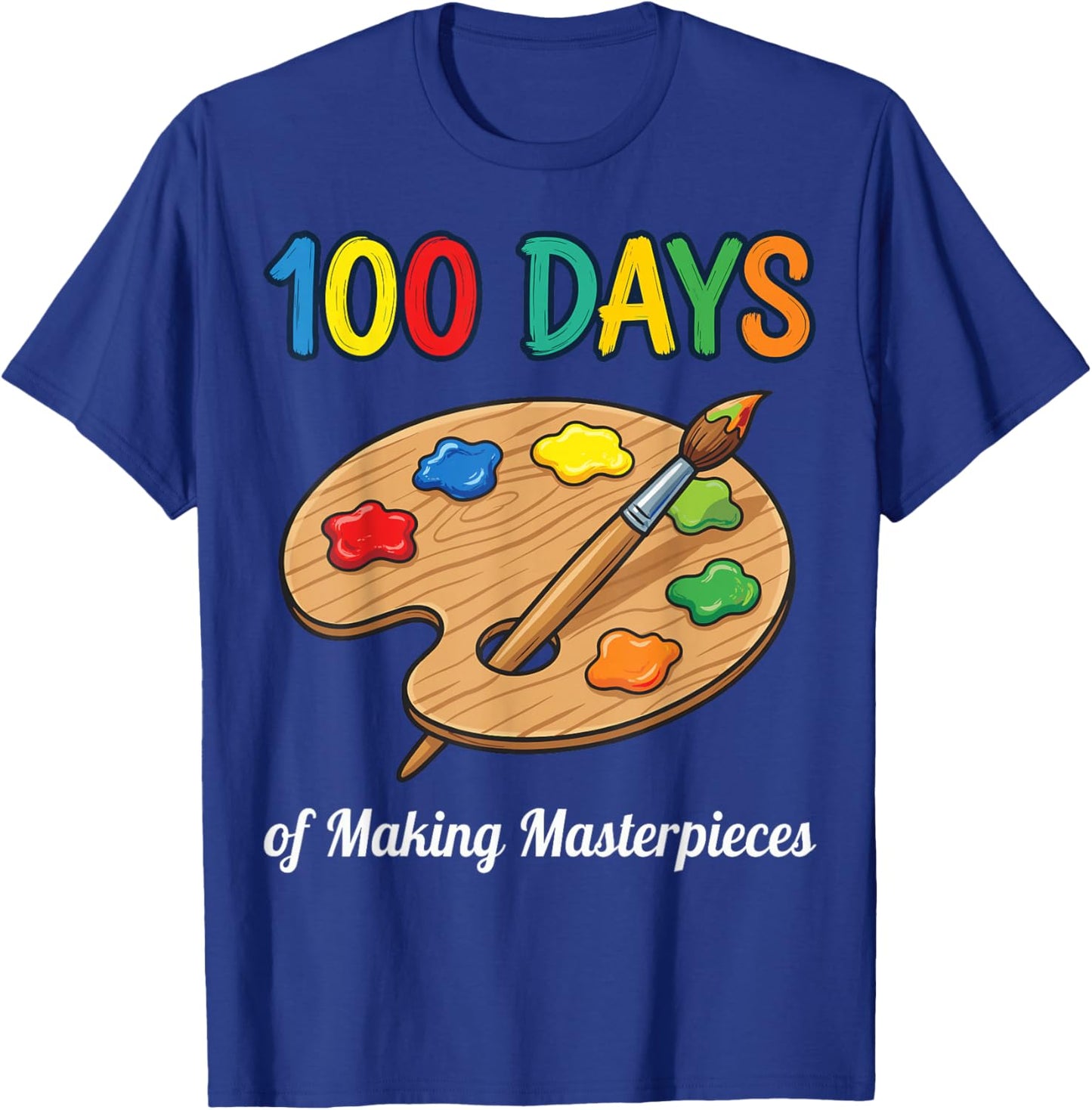 100 Days of School Art Teacher Student Palette T-Shirt - T-Shirt | Royal