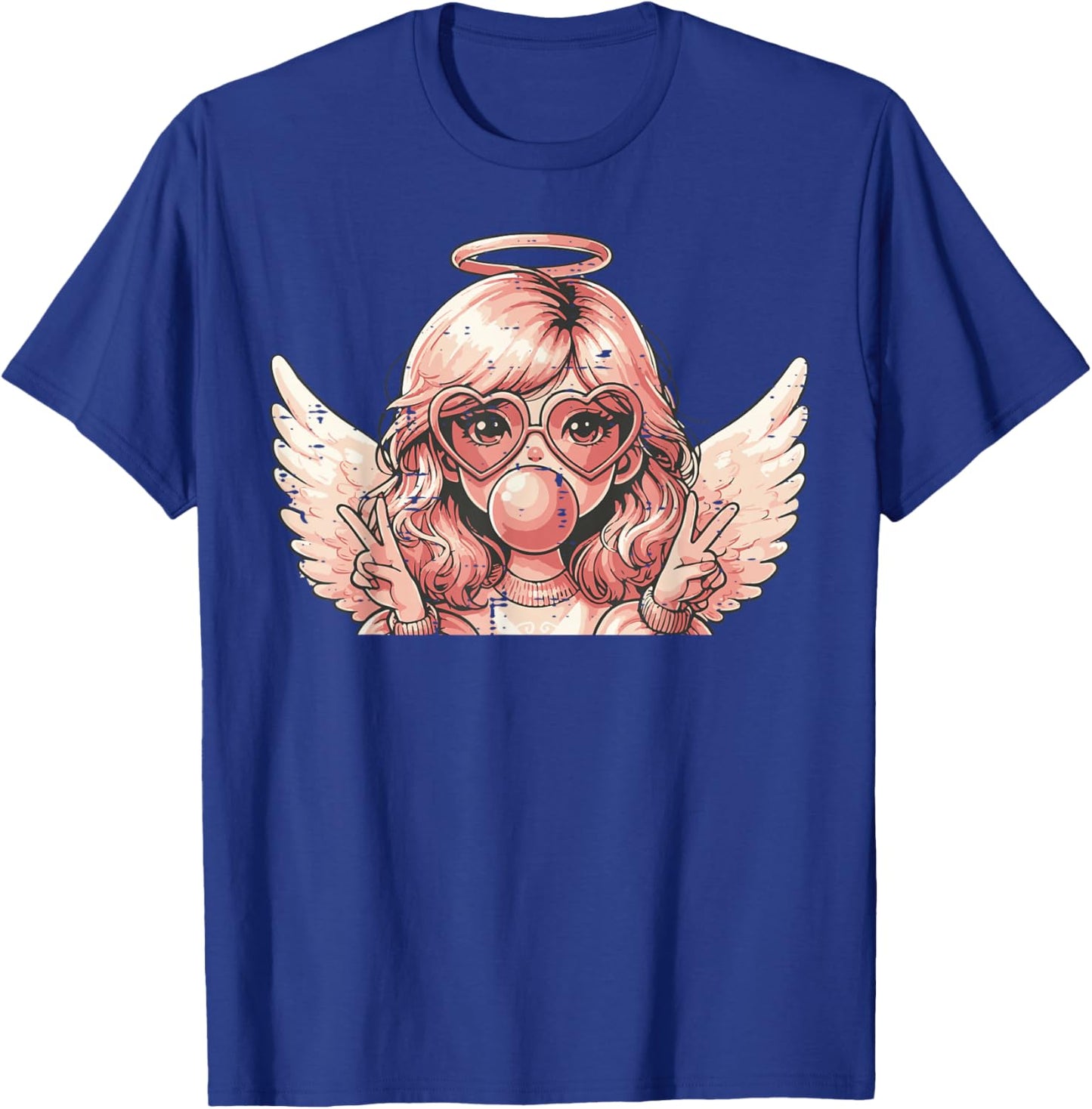 Valentines Day Angel Heart Bubblegum Girls Kids Women T-Shirt - T-Shirt | Royal
