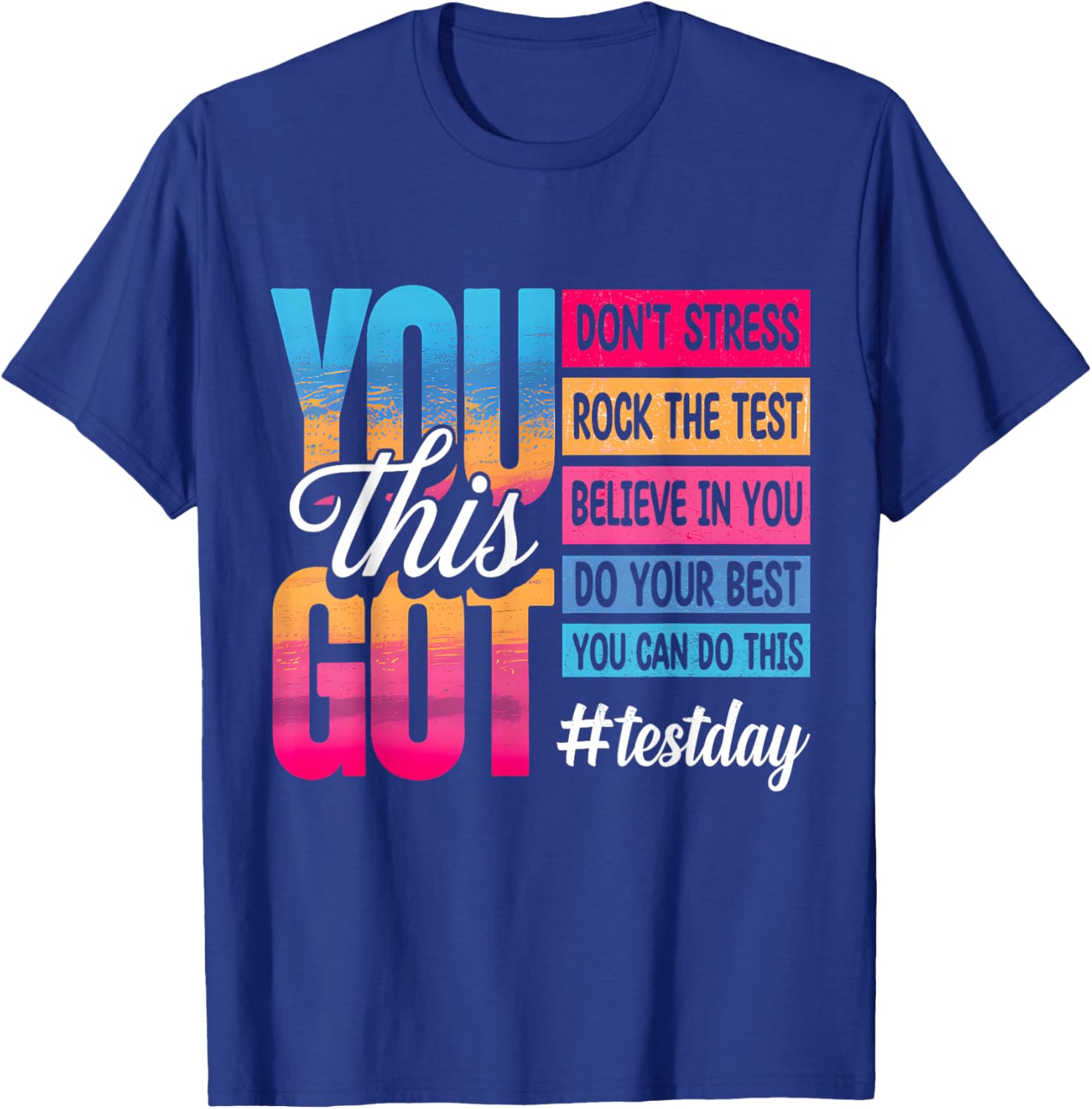 Test Day Rock The Test Teacher Testing Day Cute Exam Testing T-Shirt - T-Shirt | Royal