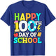 Happy 100 Days of School Teacher 100th Day of School Kids T-Shirt - T-Shirt | Royal