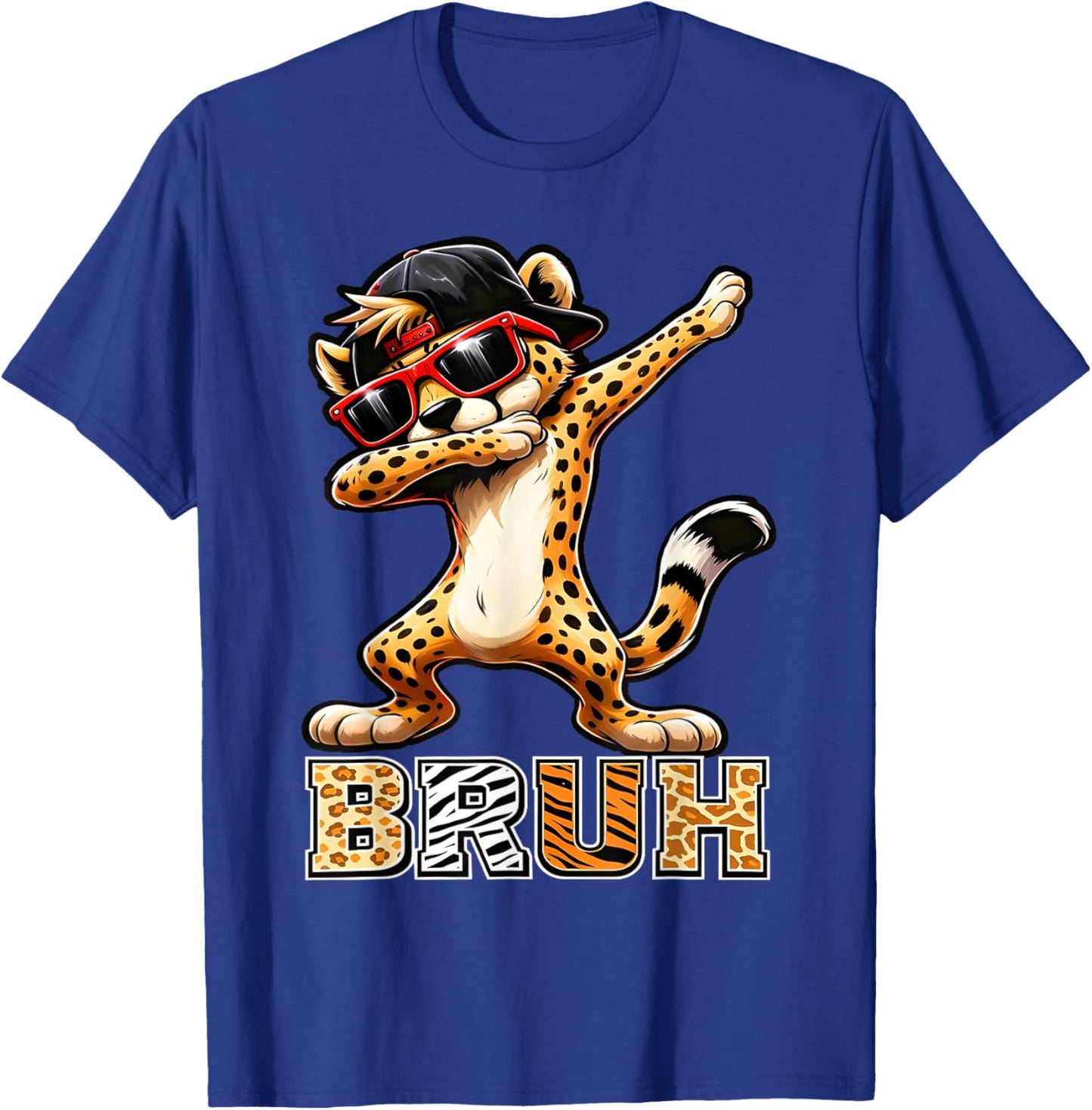Bruh Cheetah Meme Men Boys Animal Print Kids T-Shirt - T-Shirt | Royal