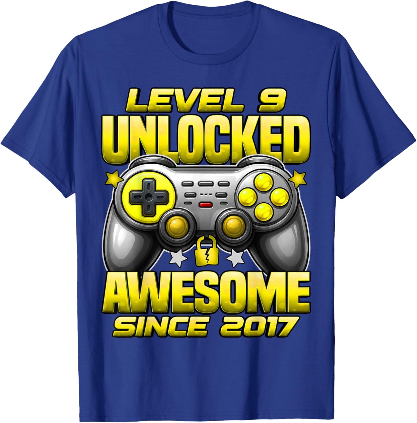 Level 9 Unlocked 9 Year Old Gifts for Boys 9th Birthday Boy T-Shirt - T-Shirt | Royal