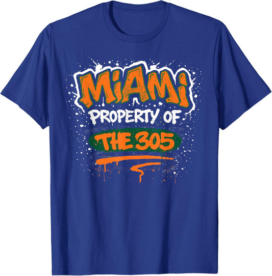 Miami Property of The 305 Graffiti City Pride Street Art T-Shirt - T-Shirt | Royal
